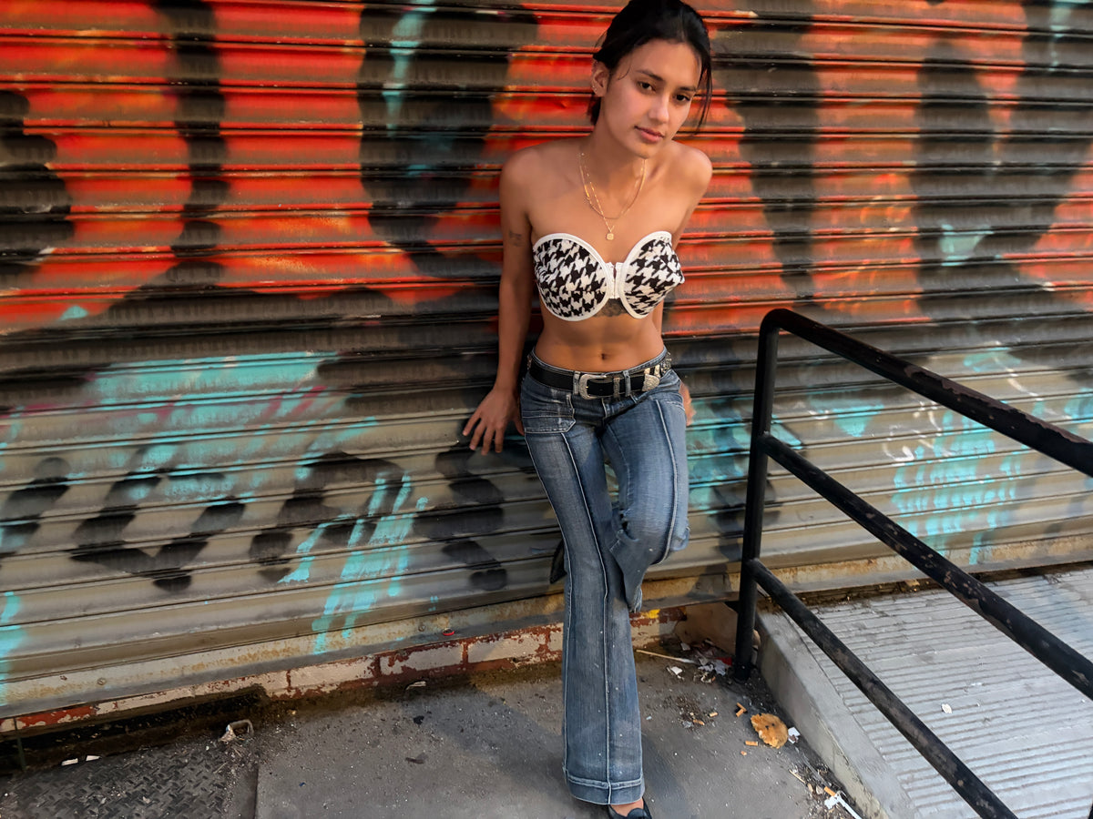 Houndstooth Bullet Bra