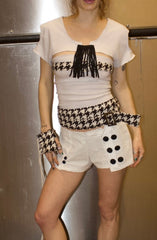 Mustache Belted Bolero Top